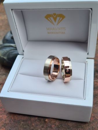 eniko and janos bicolored gold wedding rings