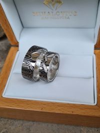 nikolett viktor damascus platinum wedding ring