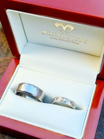 vanessza tamas titanium gold weddingrings