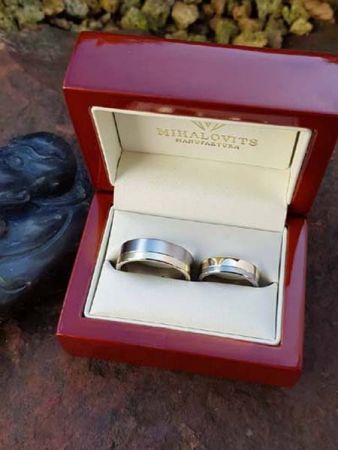 agnes and gergos titanium gold wedding rings