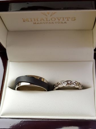 orsolya and rolands whitegold stainless steel wedding rings