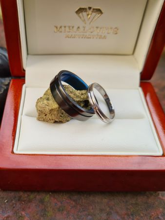 aniko and istvan titanium stainless steel wedding rings