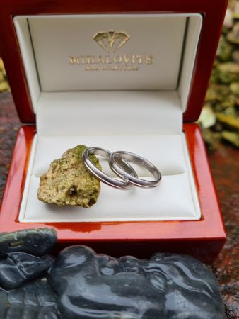 szilvia and istvan  titanium wedding rings