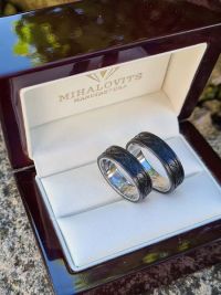 katica and tamas stainless steel wedding ring pair